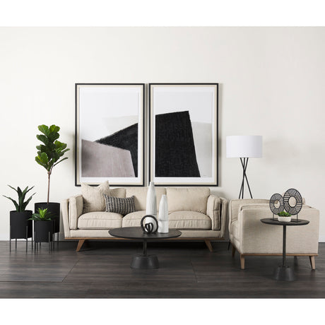 Micra 11.0L x 3.0W x 13.4H Matte Black Metal Decorative Object on a Stand from Mercana - Luna Furniture