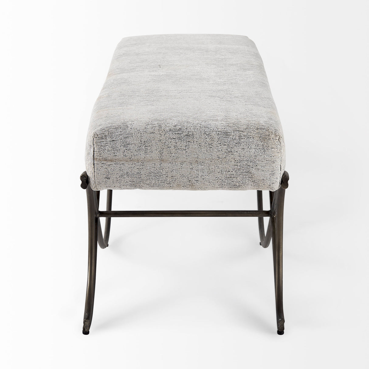 Ayla 55L x 17.6W x 18H Dark Gray Fabric Seat W/ Dark Nickel Metal Frame Bench from Mercana - Luna Furniture