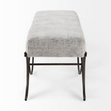Ayla 55L x 17.6W x 18H Dark Gray Fabric Seat W/ Dark Nickel Metal Frame Bench from Mercana - Luna Furniture