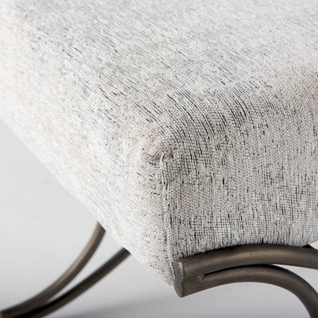 Ayla 55L x 17.6W x 18H Dark Gray Fabric Seat W/ Dark Nickel Metal Frame Bench from Mercana - Luna Furniture