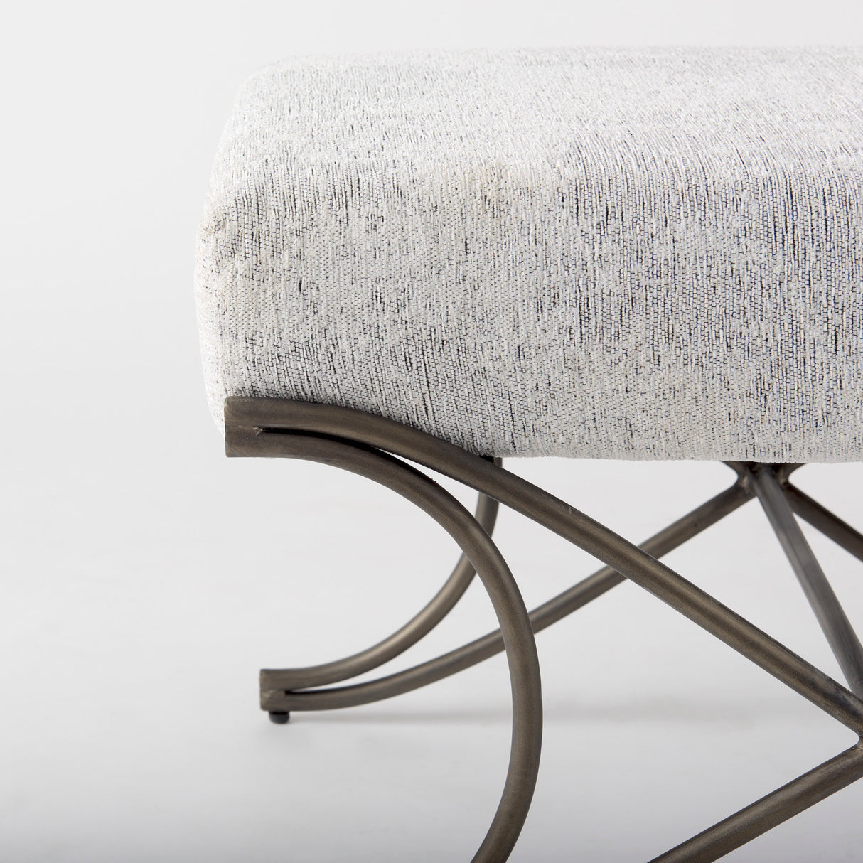 Ayla 55L x 17.6W x 18H Dark Gray Fabric Seat W/ Dark Nickel Metal Frame Bench from Mercana - Luna Furniture