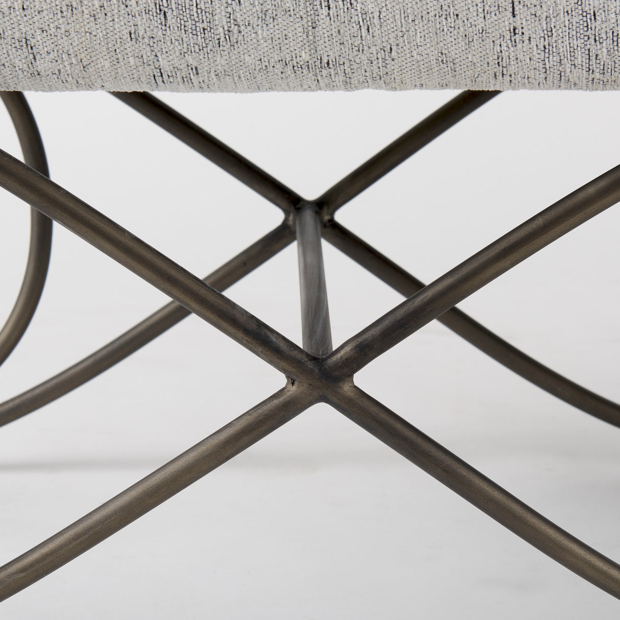 Ayla 55L x 17.6W x 18H Dark Gray Fabric Seat W/ Dark Nickel Metal Frame Bench from Mercana - Luna Furniture