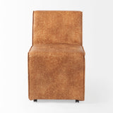 Damon 19.8L x 26.3W x 31.8H Cognac Brown Faux Leather Dining Chair, Set of 2 from Mercana - Luna Furniture