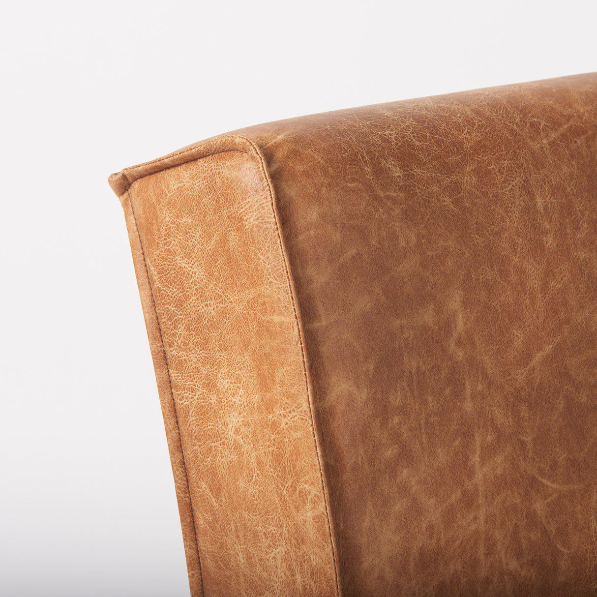 Damon 19.8L x 26.3W x 31.8H Cognac Brown Faux Leather Dining Chair, Set of 2 from Mercana - Luna Furniture