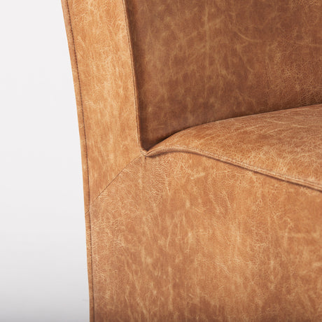 Damon 19.8L x 26.3W x 31.8H Cognac Brown Faux Leather Dining Chair, Set of 2 from Mercana - Luna Furniture