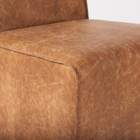 Damon 19.8L x 26.3W x 31.8H Cognac Brown Faux Leather Dining Chair, Set of 2 from Mercana - Luna Furniture