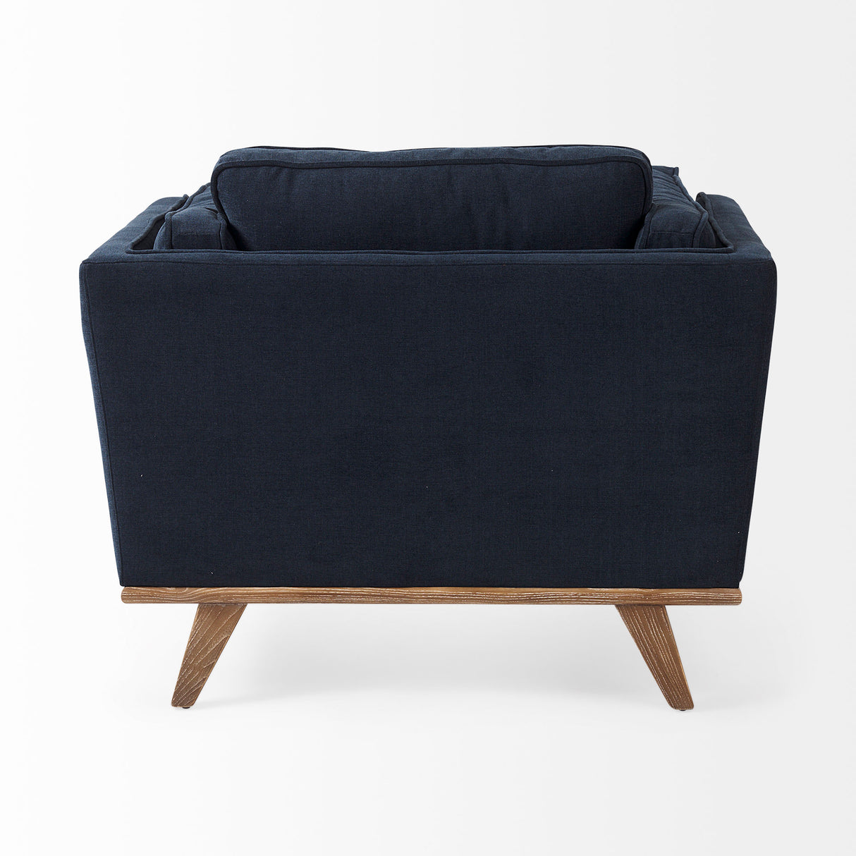 Brooks 41.7L x 34.8W x 33.5H Navy Blue Fabric Chair W/ Medium Brown Wooden Legs from Mercana - Luna Furniture