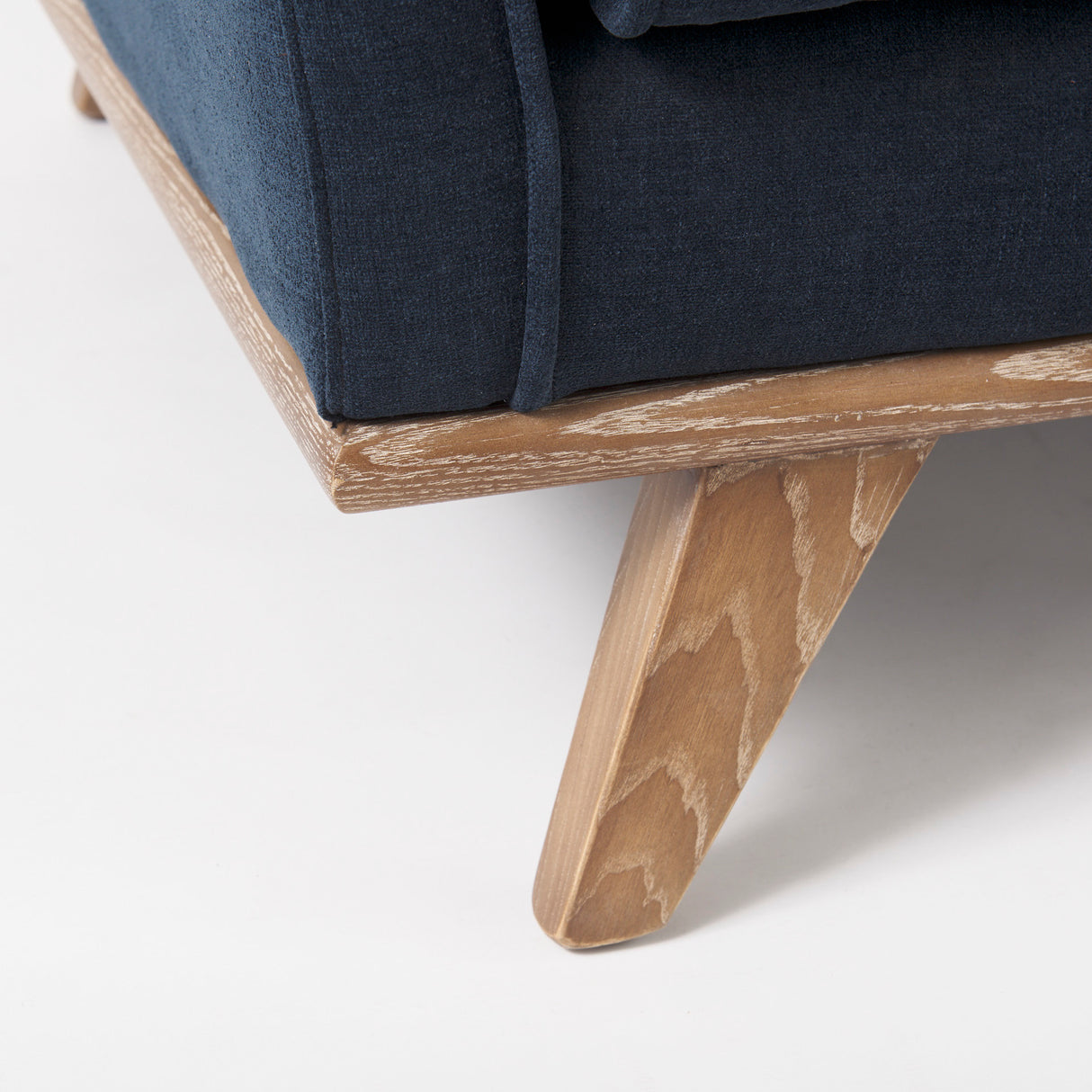 Brooks 41.7L x 34.8W x 33.5H Navy Blue Fabric Chair W/ Medium Brown Wooden Legs from Mercana - Luna Furniture