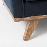 Brooks 41.7L x 34.8W x 33.5H Navy Blue Fabric Chair W/ Medium Brown Wooden Legs from Mercana - Luna Furniture