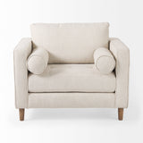 Loretta 40.7L x 36.2W x 33.9H Cream Fabric Chair W/ Two Bolster Cushions from Mercana - Luna Furniture