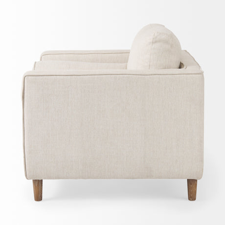 Loretta 40.7L x 36.2W x 33.9H Cream Fabric Chair W/ Two Bolster Cushions from Mercana - Luna Furniture