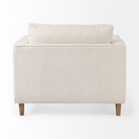 Loretta 40.7L x 36.2W x 33.9H Cream Fabric Chair W/ Two Bolster Cushions from Mercana - Luna Furniture