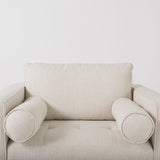 Loretta 40.7L x 36.2W x 33.9H Cream Fabric Chair W/ Two Bolster Cushions from Mercana - Luna Furniture