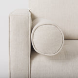 Loretta 40.7L x 36.2W x 33.9H Cream Fabric Chair W/ Two Bolster Cushions from Mercana - Luna Furniture