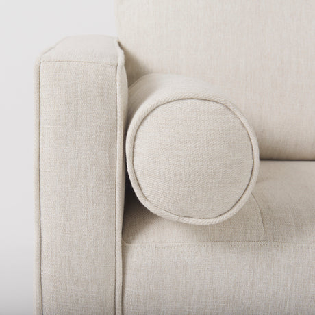 Loretta 40.7L x 36.2W x 33.9H Cream Fabric Chair W/ Two Bolster Cushions from Mercana - Luna Furniture