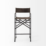 Direttore 19.3L x 19.3W x 40.2H Brown/Gray Suede W/ Metal Frame Counter Stool from Mercana - Luna Furniture