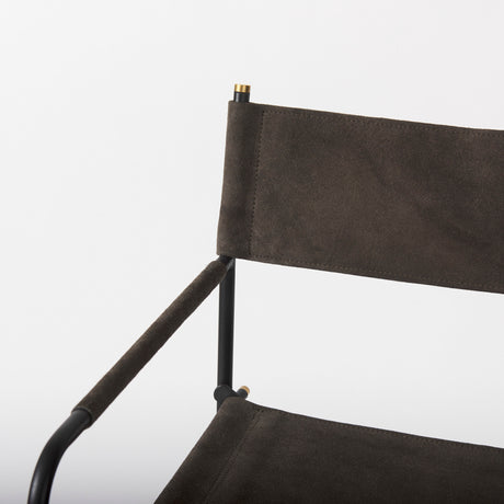 Direttore 19.3L x 19.3W x 40.2H Brown/Gray Suede W/ Metal Frame Counter Stool from Mercana - Luna Furniture