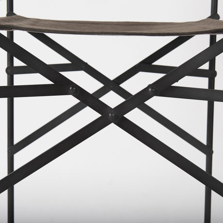 Direttore 19.3L x 19.3W x 40.2H Brown/Gray Suede W/ Metal Frame Counter Stool from Mercana - Luna Furniture