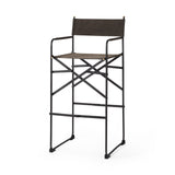 Direttore 19.3L x 19.3W x 44.1H Brown/Gray Suede W/ Metal Frame Bar Stool from Mercana - Luna Furniture