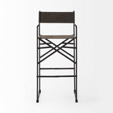 Direttore 19.3L x 19.3W x 44.1H Brown/Gray Suede W/ Metal Frame Bar Stool from Mercana - Luna Furniture