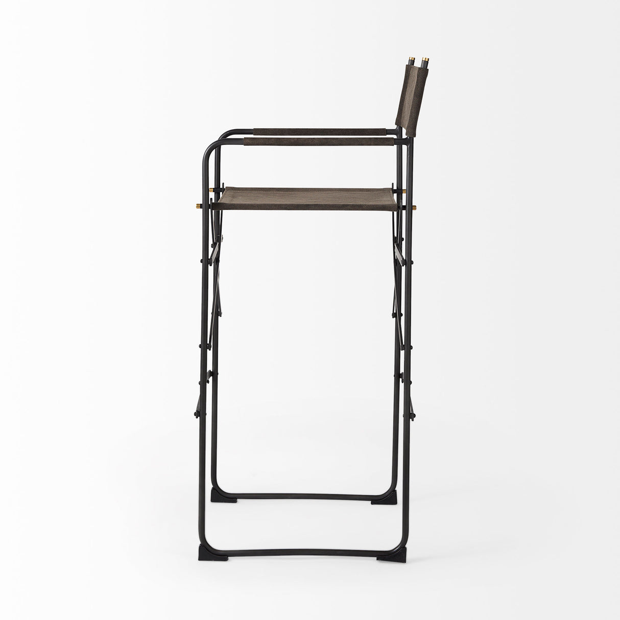 Direttore 19.3L x 19.3W x 44.1H Brown/Gray Suede W/ Metal Frame Bar Stool from Mercana - Luna Furniture
