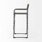 Direttore 19.3L x 19.3W x 44.1H Brown/Gray Suede W/ Metal Frame Bar Stool from Mercana - Luna Furniture