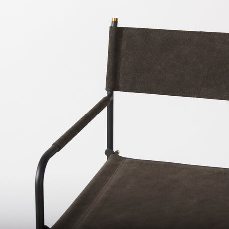 Direttore 19.3L x 19.3W x 44.1H Brown/Gray Suede W/ Metal Frame Bar Stool from Mercana - Luna Furniture