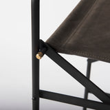 Direttore 19.3L x 19.3W x 44.1H Brown/Gray Suede W/ Metal Frame Bar Stool from Mercana - Luna Furniture