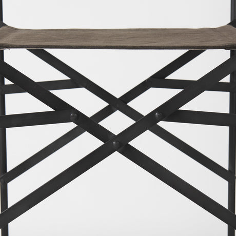 Direttore 19.3L x 19.3W x 44.1H Brown/Gray Suede W/ Metal Frame Bar Stool from Mercana - Luna Furniture