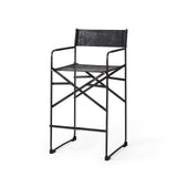 Direttore 19.3L x 19.3W x 40.2H Black Leather W/Black Frame Counter Stool from Mercana - Luna Furniture