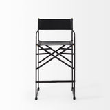 Direttore 19.3L x 19.3W x 40.2H Black Leather W/Black Frame Counter Stool from Mercana - Luna Furniture