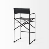 Direttore 19.3L x 19.3W x 40.2H Black Leather W/Black Frame Counter Stool from Mercana - Luna Furniture