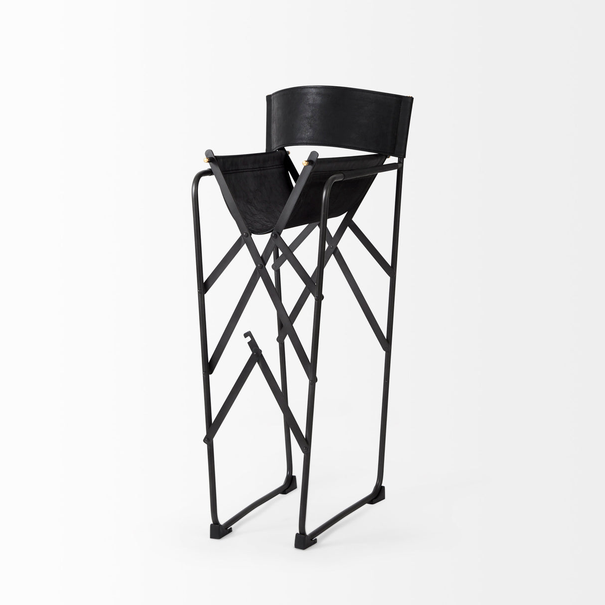 Direttore 19.3L x 19.3W x 40.2H Black Leather W/Black Frame Counter Stool from Mercana - Luna Furniture