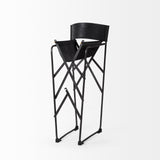 Direttore 19.3L x 19.3W x 40.2H Black Leather W/Black Frame Counter Stool from Mercana - Luna Furniture