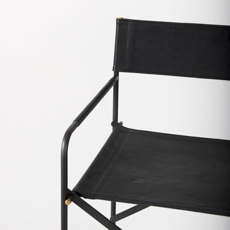 Direttore 19.3L x 19.3W x 40.2H Black Leather W/Black Frame Counter Stool from Mercana - Luna Furniture