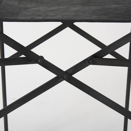 Direttore 19.3L x 19.3W x 40.2H Black Leather W/Black Frame Counter Stool from Mercana - Luna Furniture