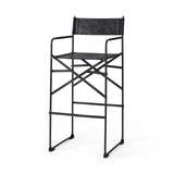 Direttore 19.3L x 19.3W x 44.1H Black Leather Seat W/Black Iron Frame Bar Stool from Mercana - Luna Furniture