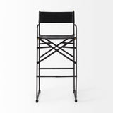 Direttore 19.3L x 19.3W x 44.1H Black Leather Seat W/Black Iron Frame Bar Stool from Mercana - Luna Furniture
