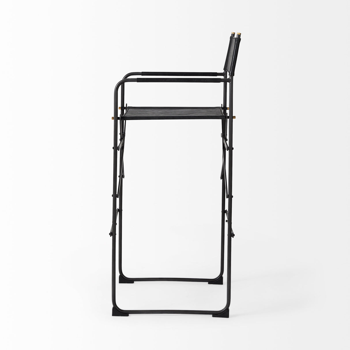 Direttore 19.3L x 19.3W x 44.1H Black Leather Seat W/Black Iron Frame Bar Stool from Mercana - Luna Furniture