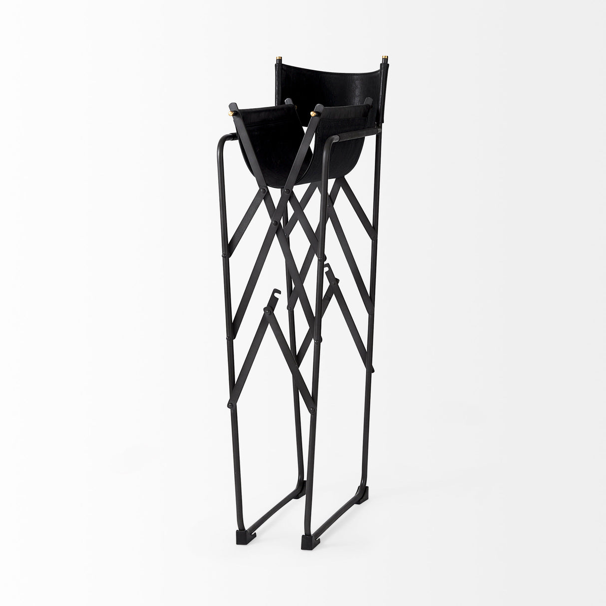 Direttore 19.3L x 19.3W x 44.1H Black Leather Seat W/Black Iron Frame Bar Stool from Mercana - Luna Furniture