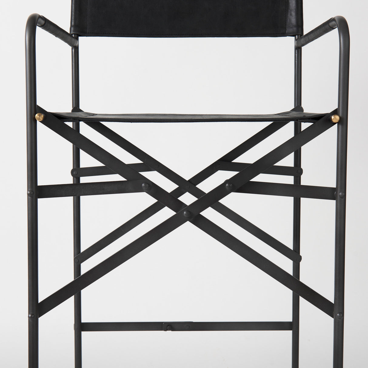 Direttore 19.3L x 19.3W x 44.1H Black Leather Seat W/Black Iron Frame Bar Stool from Mercana - Luna Furniture
