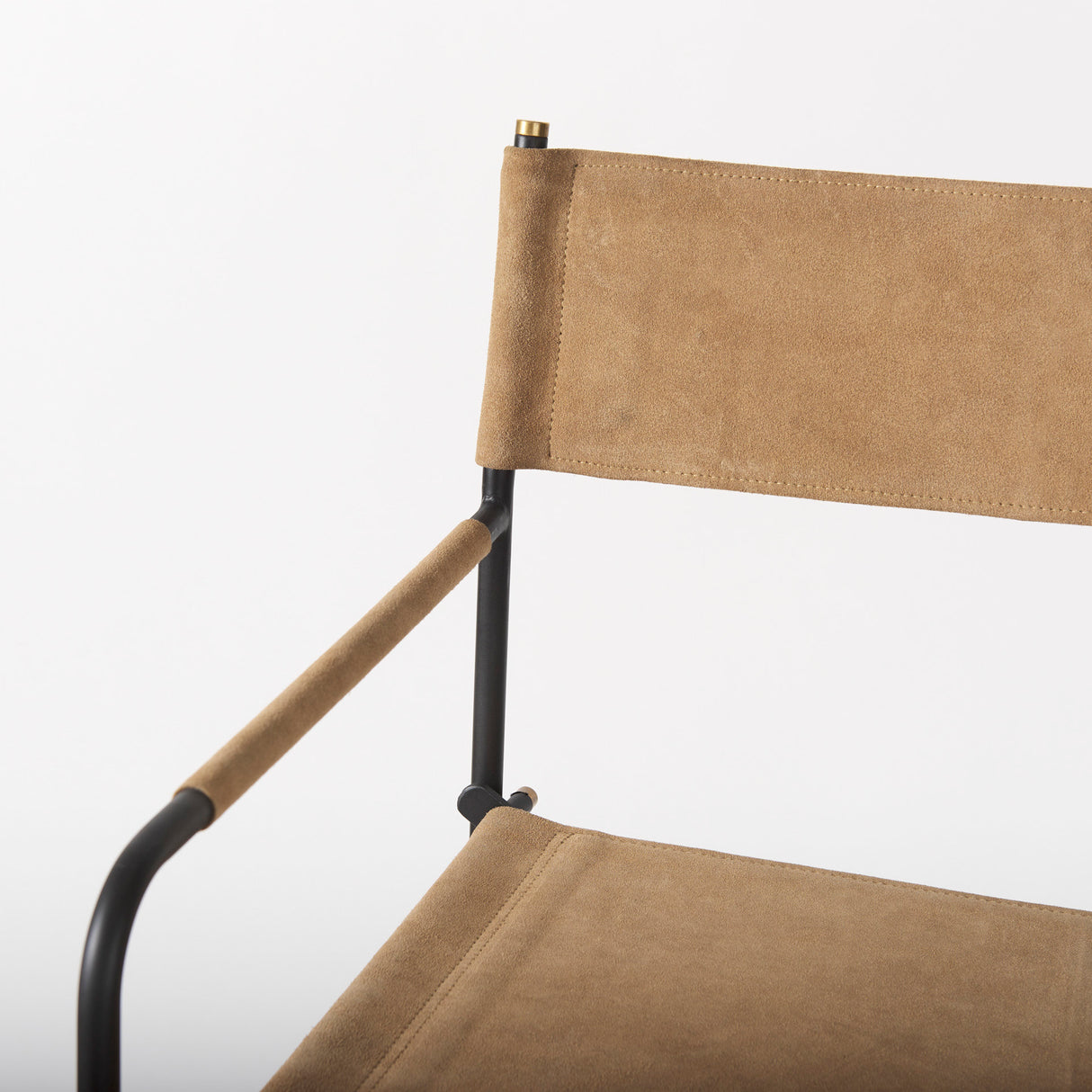 Direttore 19.3L x 19.3W x 44.1H Brown Leather Seat W/Black Iron Frame Bar Stool from Mercana - Luna Furniture