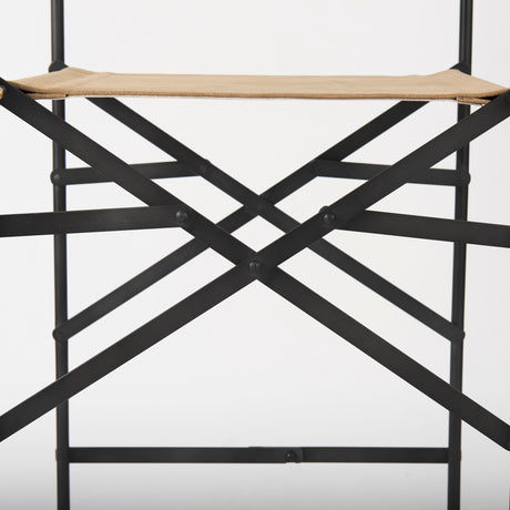 Direttore 19.3L x 19.3W x 44.1H Brown Leather Seat W/Black Iron Frame Bar Stool from Mercana - Luna Furniture