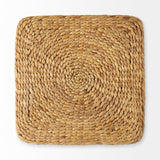Maya 17.7L x 17.7W x 17.7H Light Brown W/Medium Brown Stripes Seagrass Square Pouf from Mercana - Luna Furniture