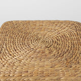 Maya 17.7L x 17.7W x 17.7H Light Brown W/Medium Brown Stripes Seagrass Square Pouf from Mercana - Luna Furniture
