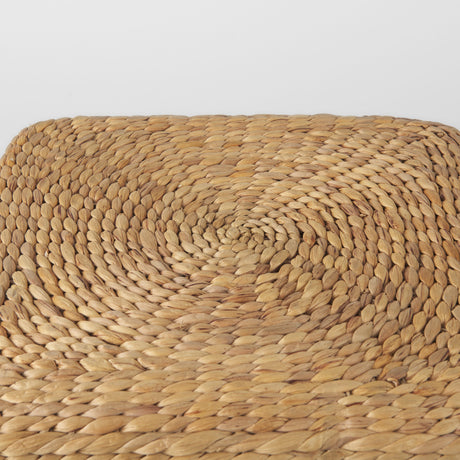 Maya 17.7L x 17.7W x 17.7H Light Brown W/Medium Brown Stripes Seagrass Square Pouf from Mercana - Luna Furniture