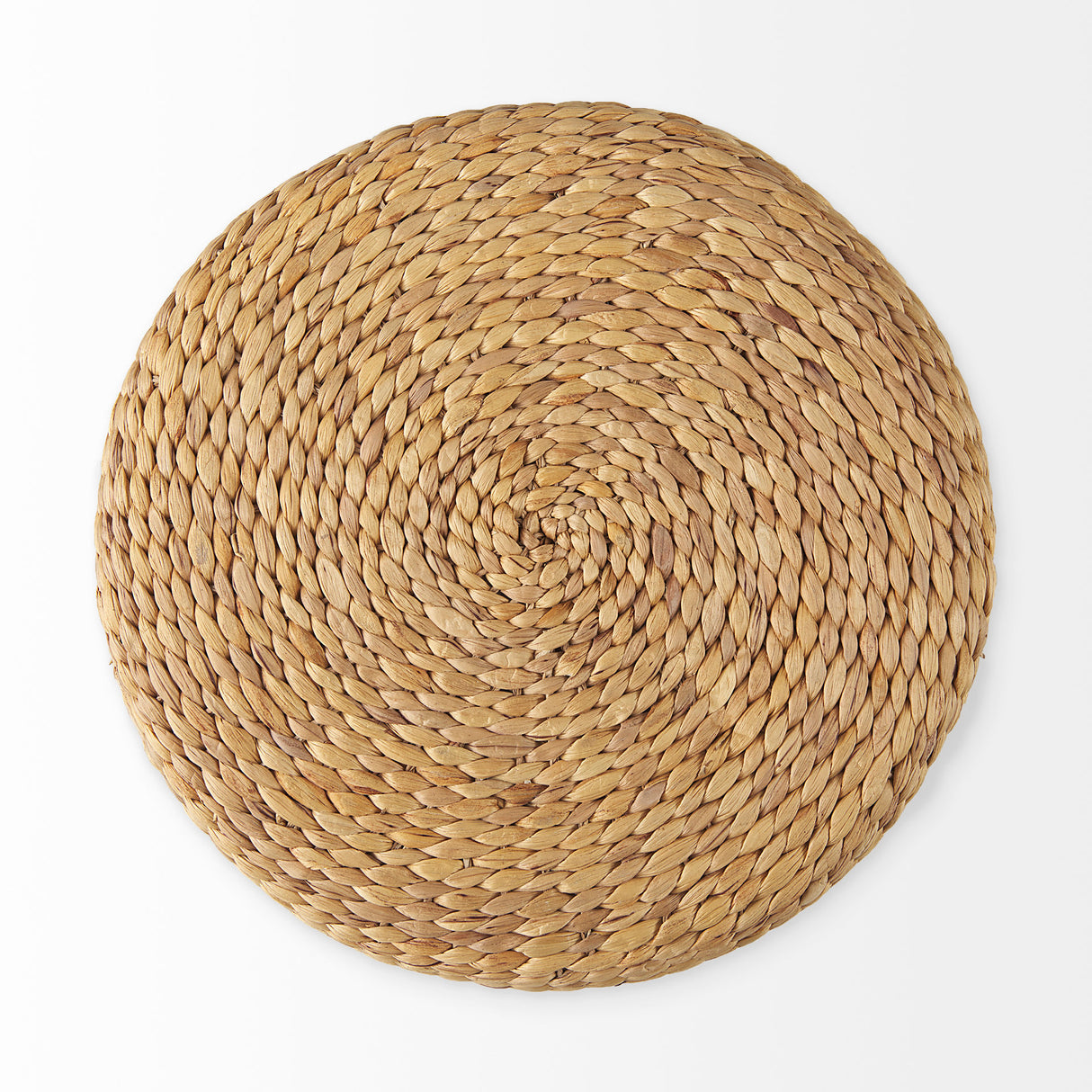 Maya 17.7L x 17.7W x 17.7H Light Brown W/Medium Brown Stripes Seagrass Round Pouf from Mercana - Luna Furniture