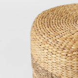 Maya 17.7L x 17.7W x 17.7H Light Brown W/Medium Brown Stripes Seagrass Round Pouf from Mercana - Luna Furniture