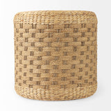 Michelle 17.7L x 17.7W x 17.7H Light Brown Woven Seagrass Round Pouf from Mercana - Luna Furniture