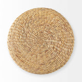 Michelle 17.7L x 17.7W x 17.7H Light Brown Woven Seagrass Round Pouf from Mercana - Luna Furniture